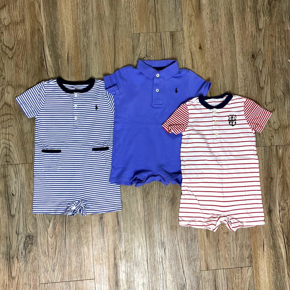Polo Ralph Lauren Boys 18M Bundle Shorts, Shirts & Rompers 8pc Lot - Picture 2 of 6